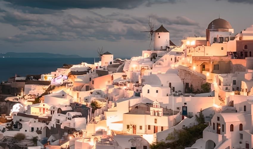 Santorini in Europe in June